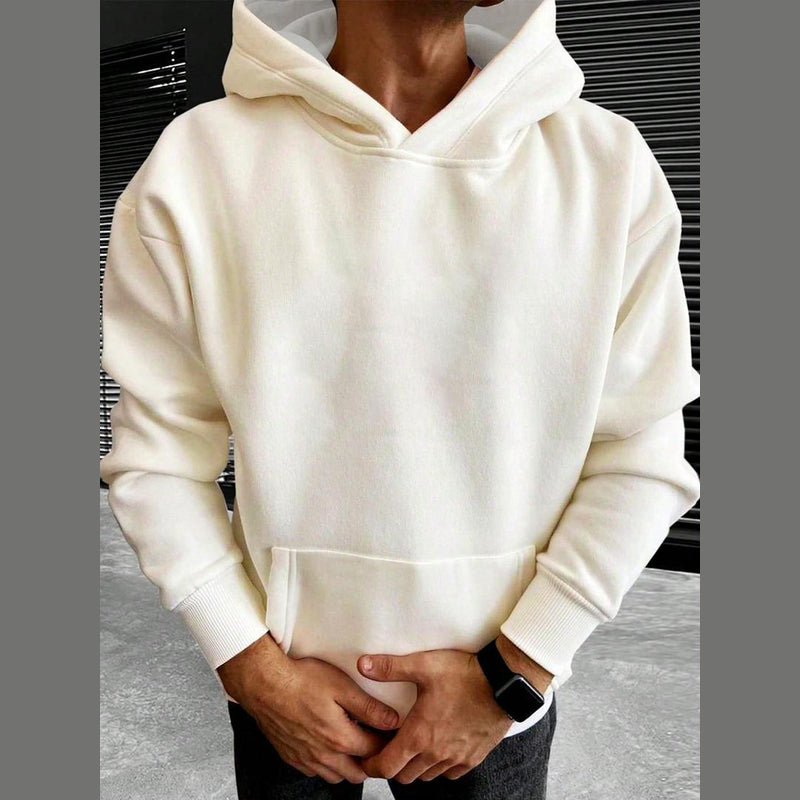 Men's pullover hoodie in beige
