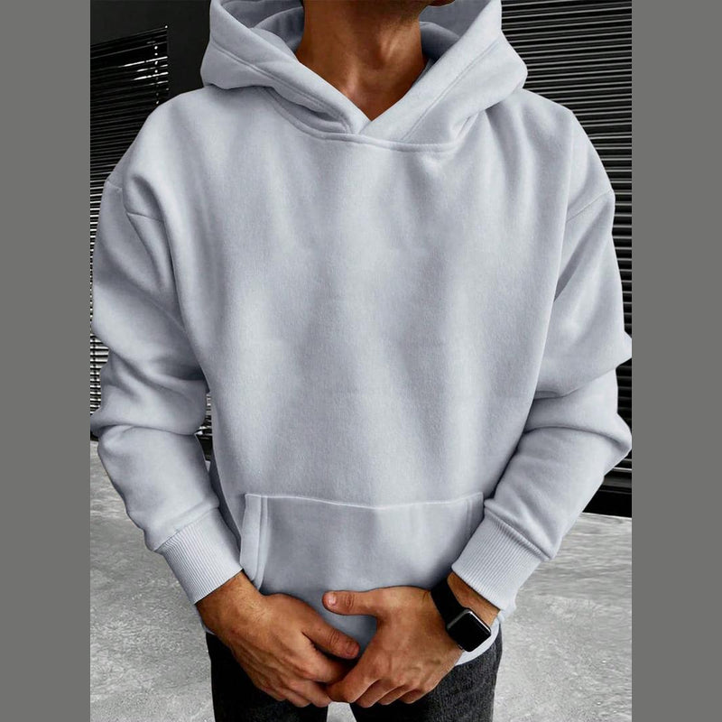 Men's pullover hoodie in light grey