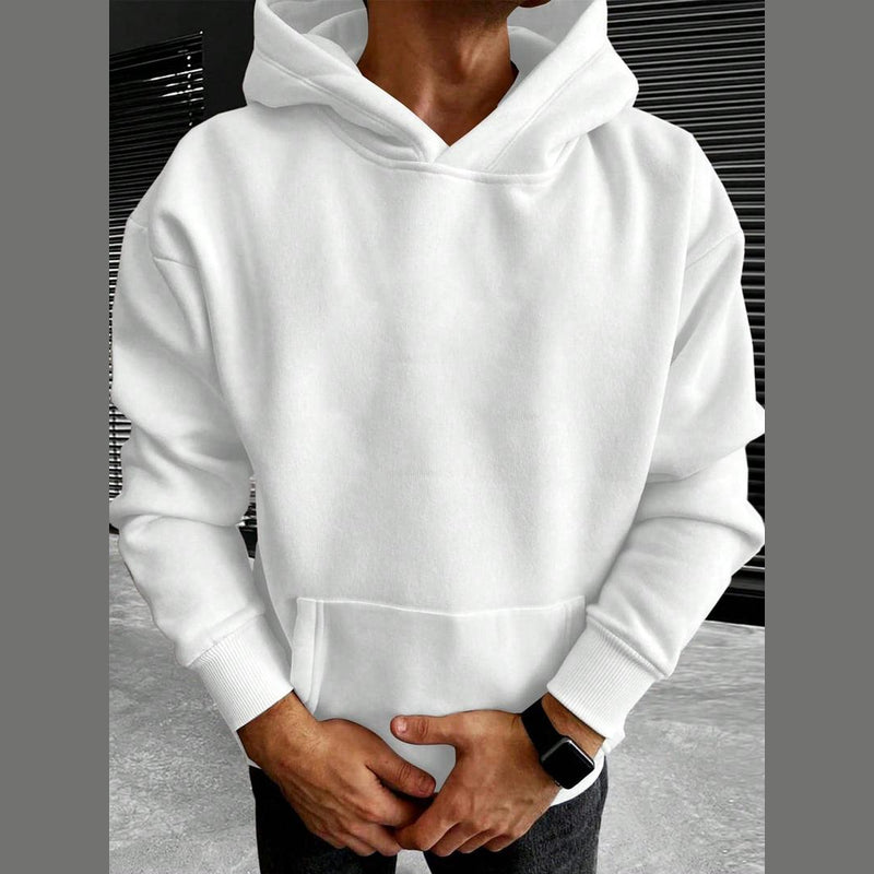 Men's pullover hoodie in white