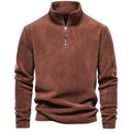 Men's quarter-zip sweatshirt in brown