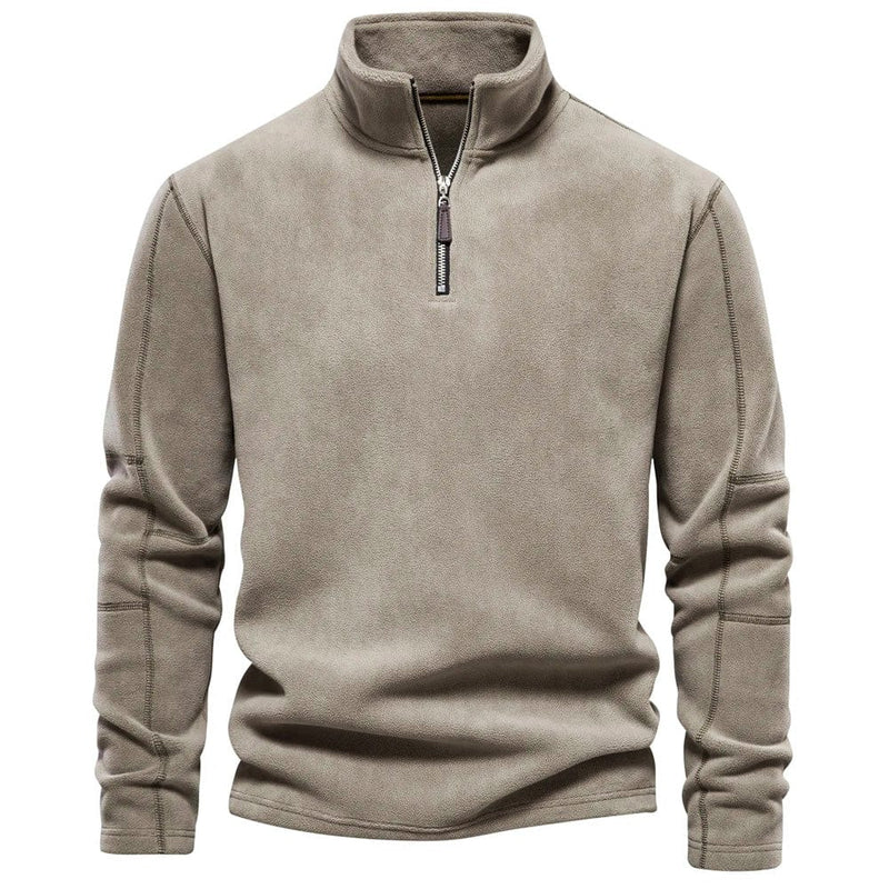 Men's quarter-zip sweatshirt in beige