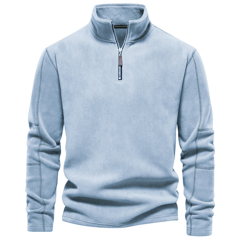 Men's quarter-zip sweatshirt in light blue
