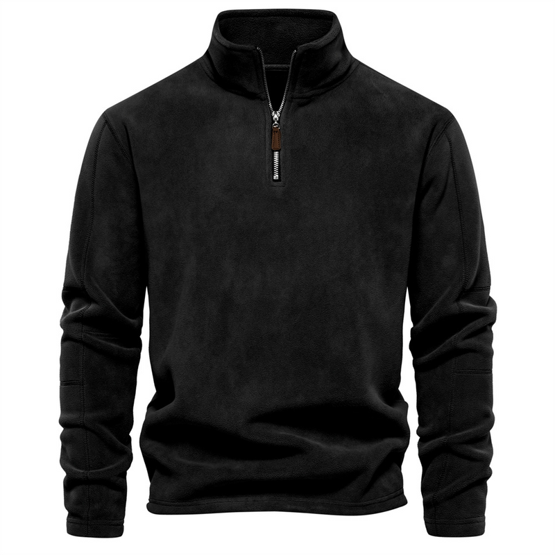Men's quarter-zip sweatshirt in black