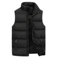Men's black quilted puffer gilet – front view