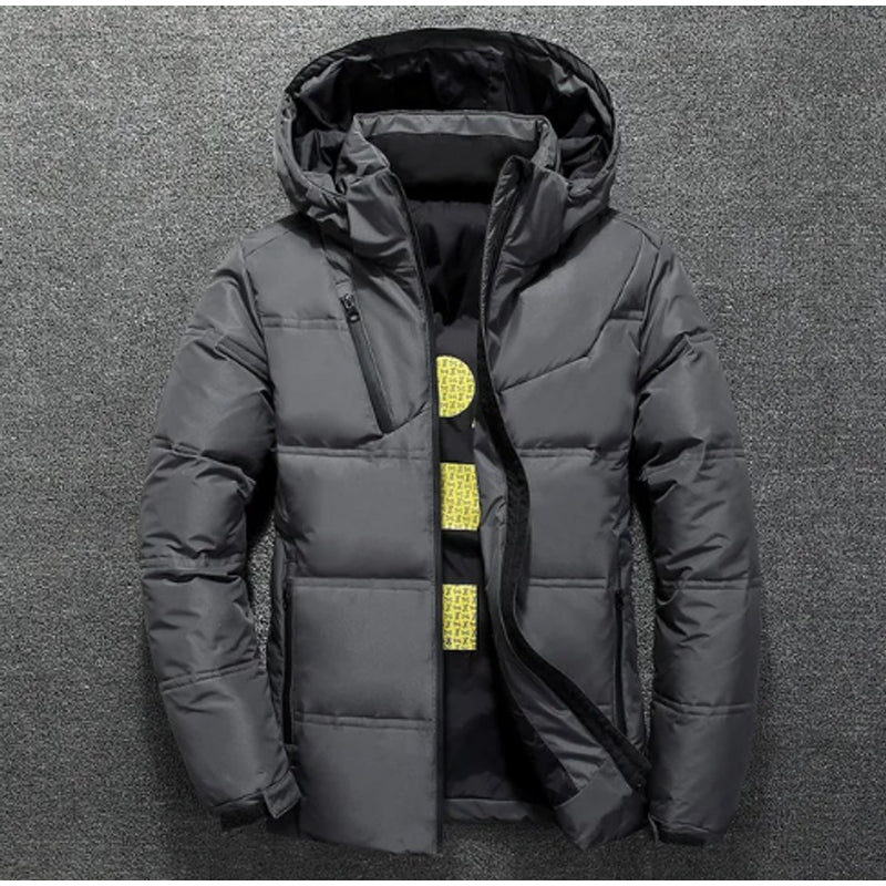 Men's quilted winter jacket with detachable hood – view 5