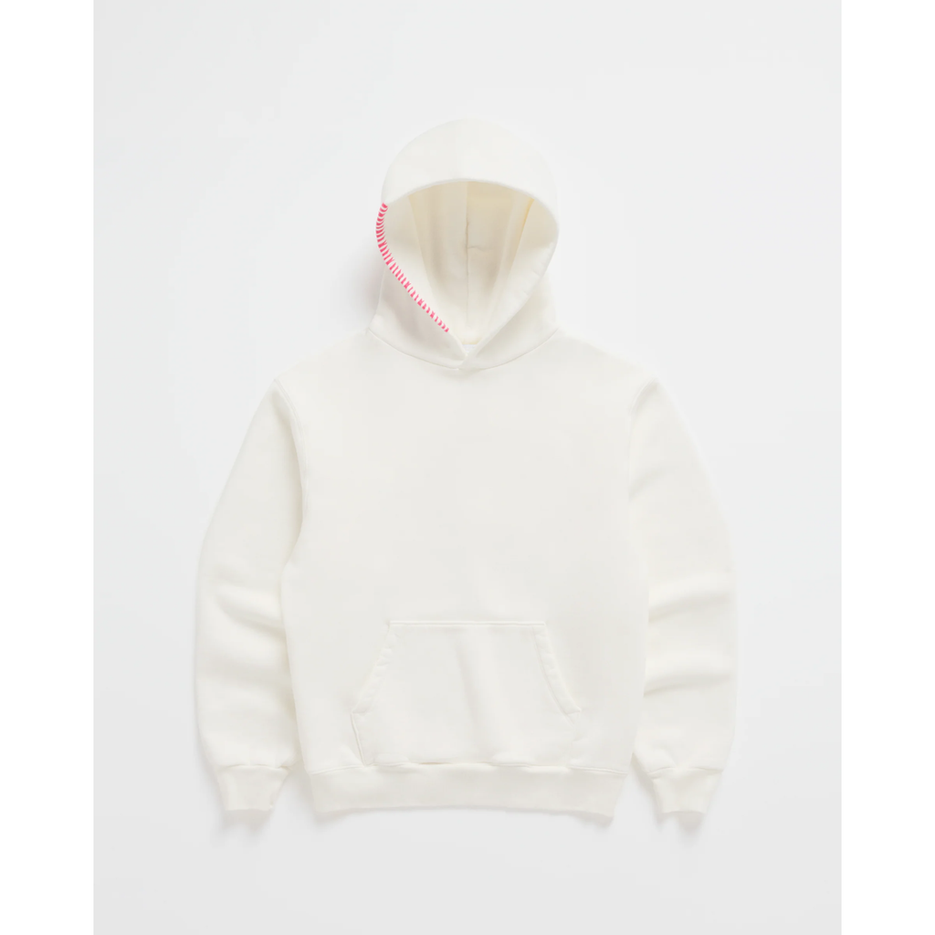 Men's white pullover hoodie with kangaroo pocket