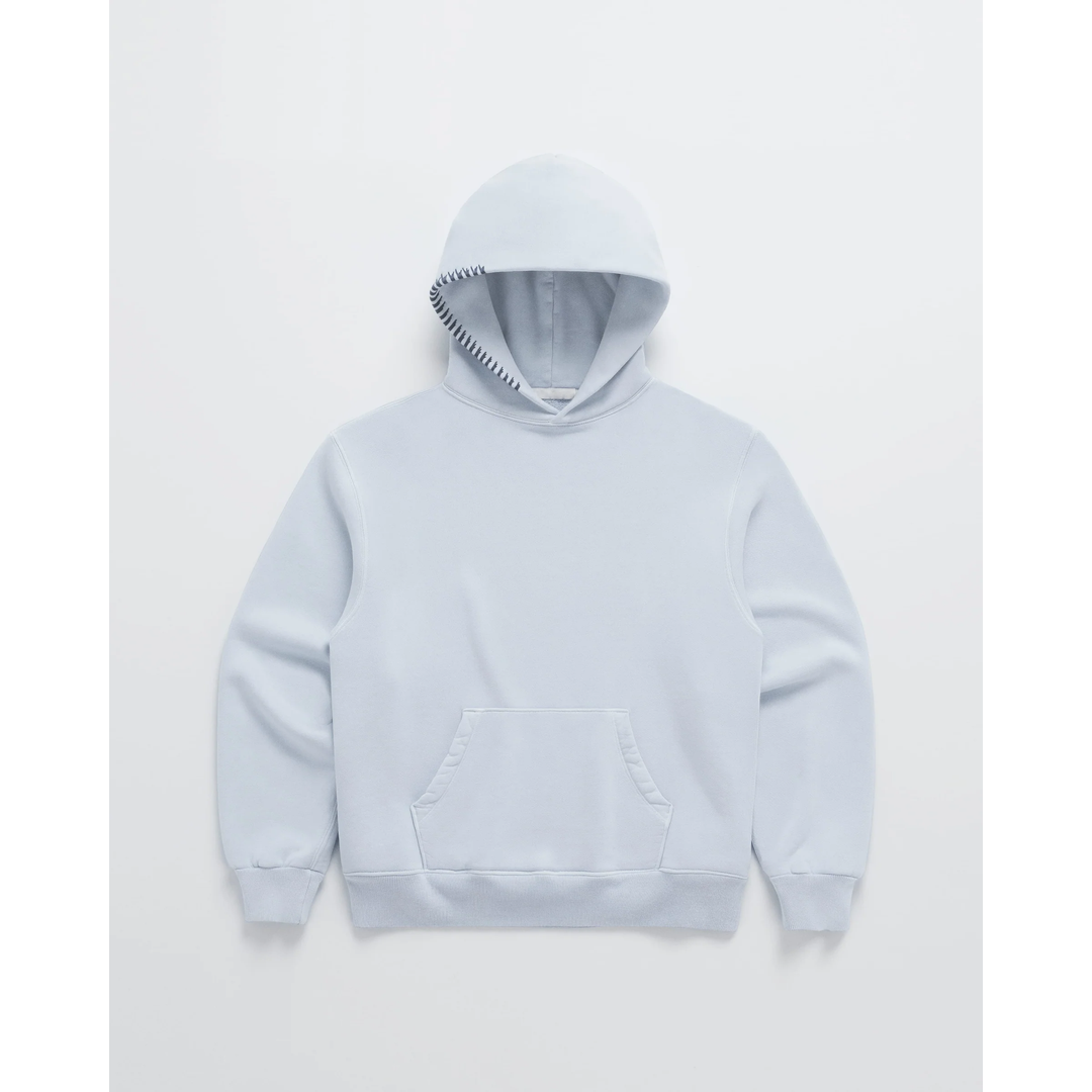 Men's light blue hoodie with contrast stitching