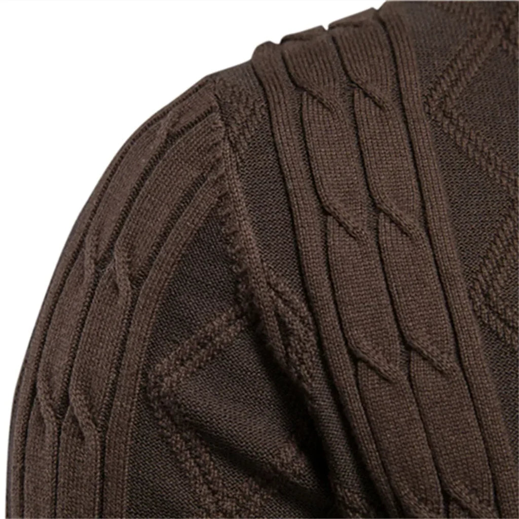 Close-up of the cable knit texture