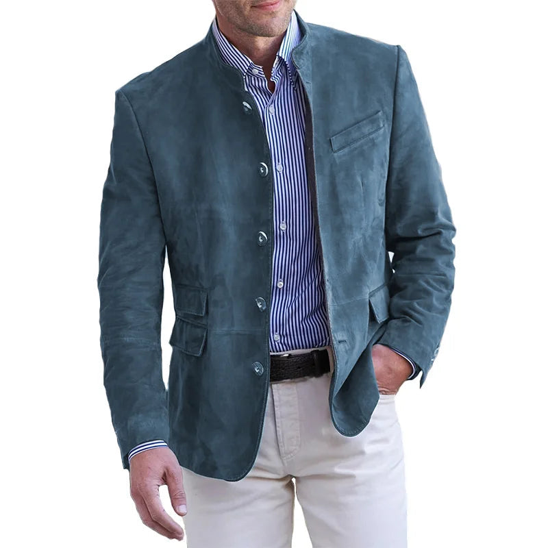 Men's Structured Single-Breasted Blazer for Autumn Smart Casual Days