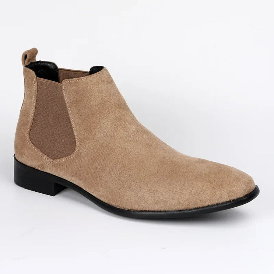 Men's Suede-Look Chelsea Boots with Elastic Side Panels for Smart Casual Days