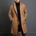 Men's tailored knee-length coat in beige