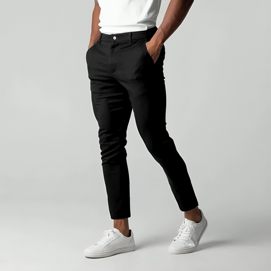 Men's Tapered Chinos with Cropped Ankle for Spring and Autumn Days