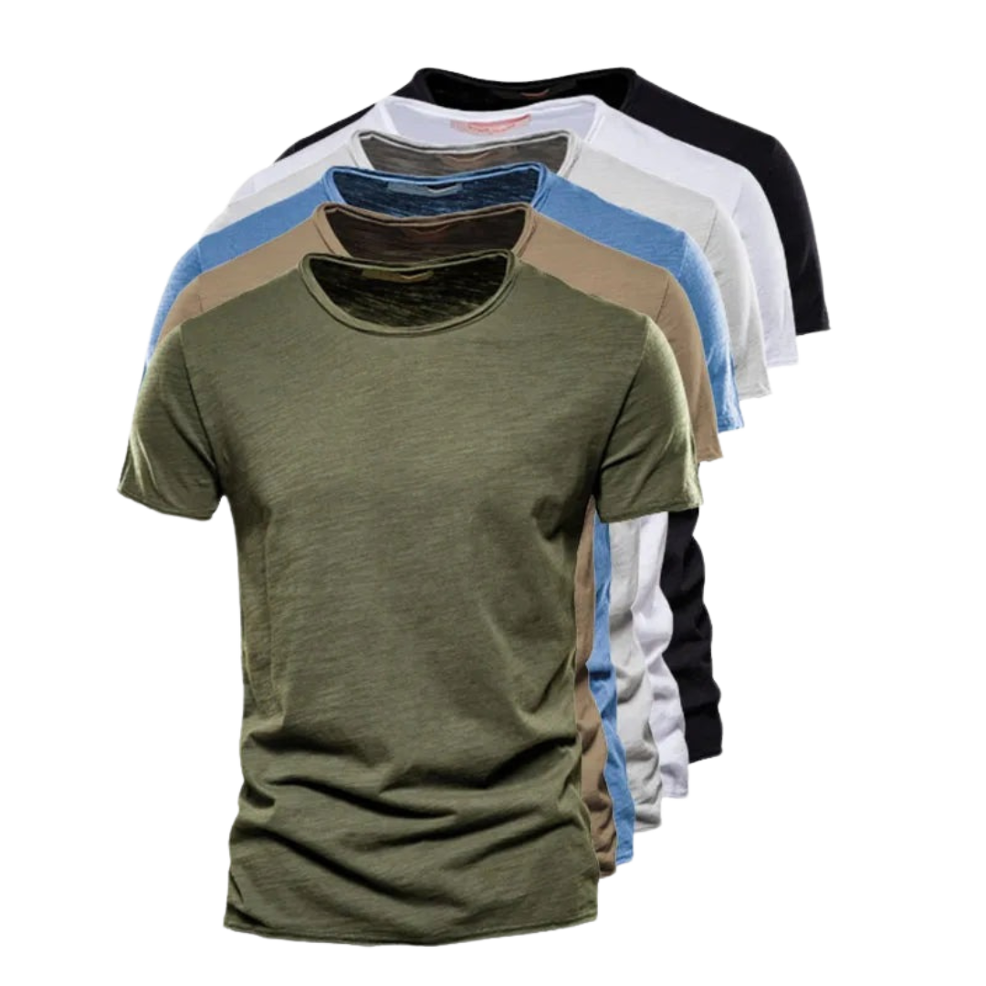 Men's textured T-shirts in several colours