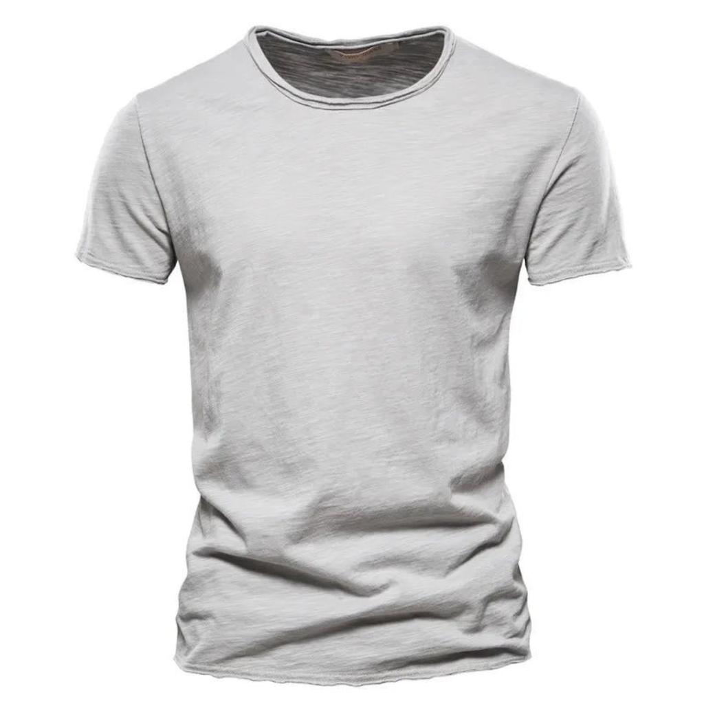 Men's grey textured T-shirt