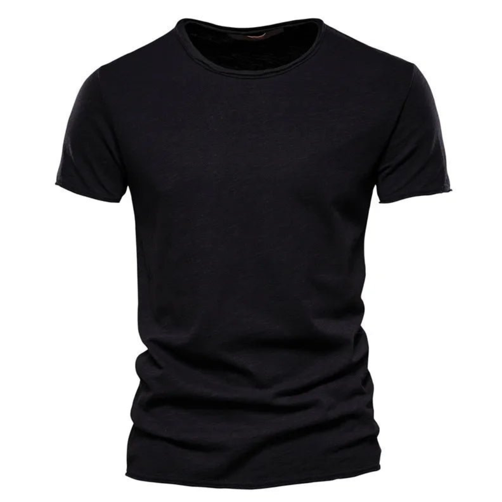 Men's black textured crew neck T-shirt