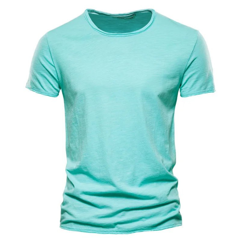 Men's mint green textured T-shirt