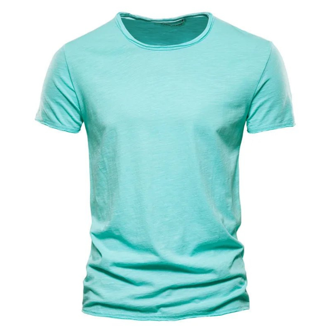Men's mint green textured T-shirt