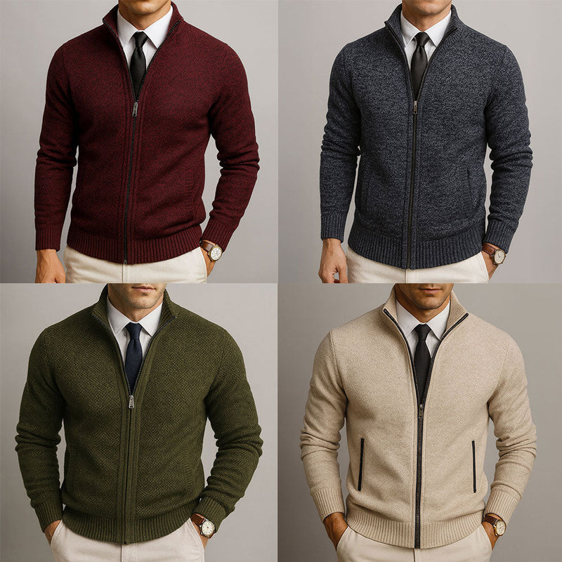 Men's textured zip cardigan – colour overview