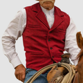 Men's western-style textured waistcoat in dark red