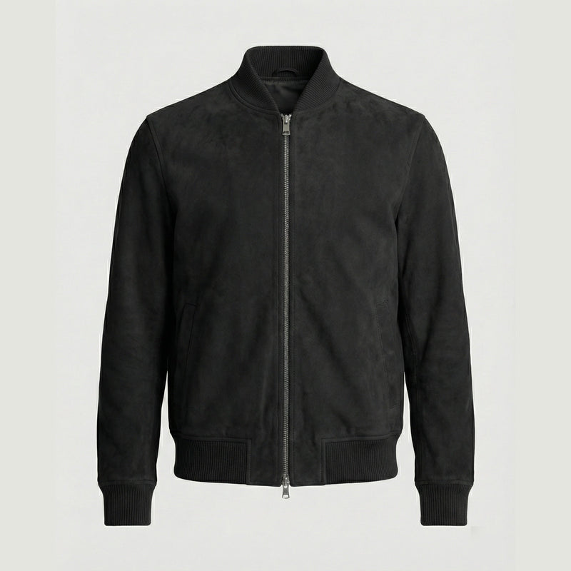 Men's zip bomber jacket in black