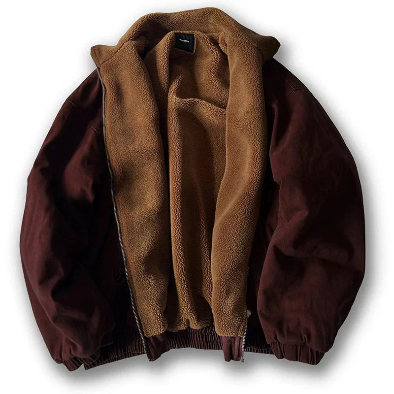 Men's Zip-Up Winter Jacket with Stand Collar for Casual Days