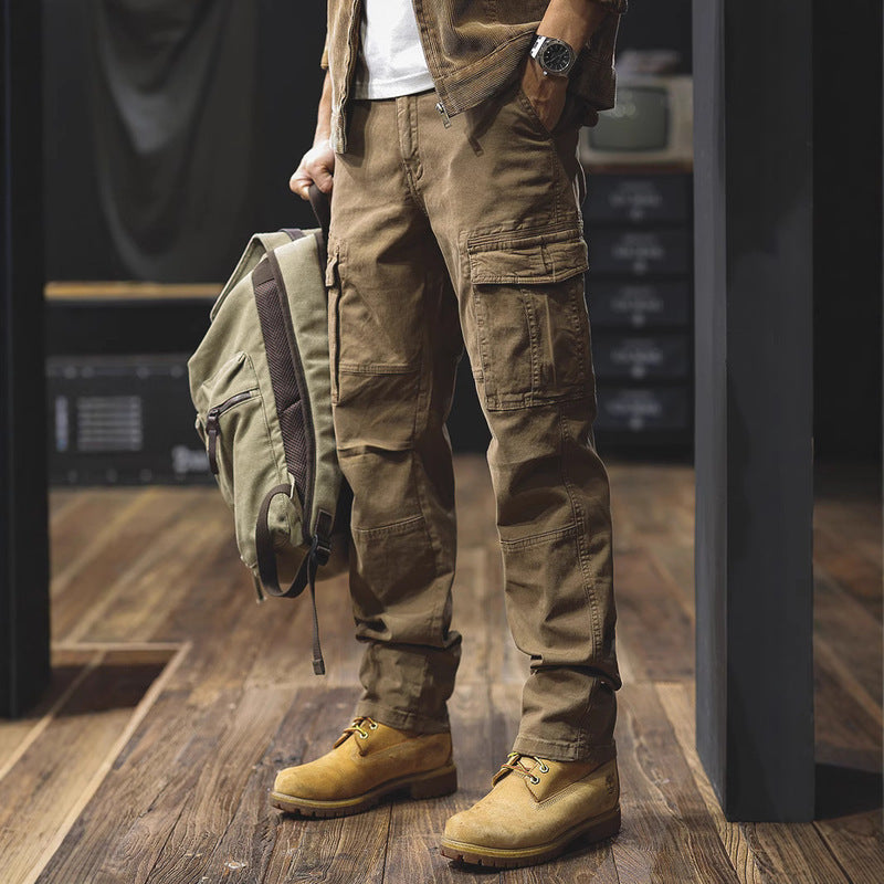 Men's Cargo Trousers with Flap Pockets for Outdoor Days