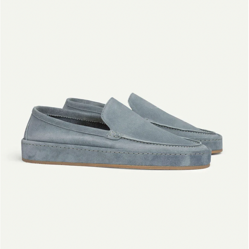 Pair of light blue men's slip-on loafers