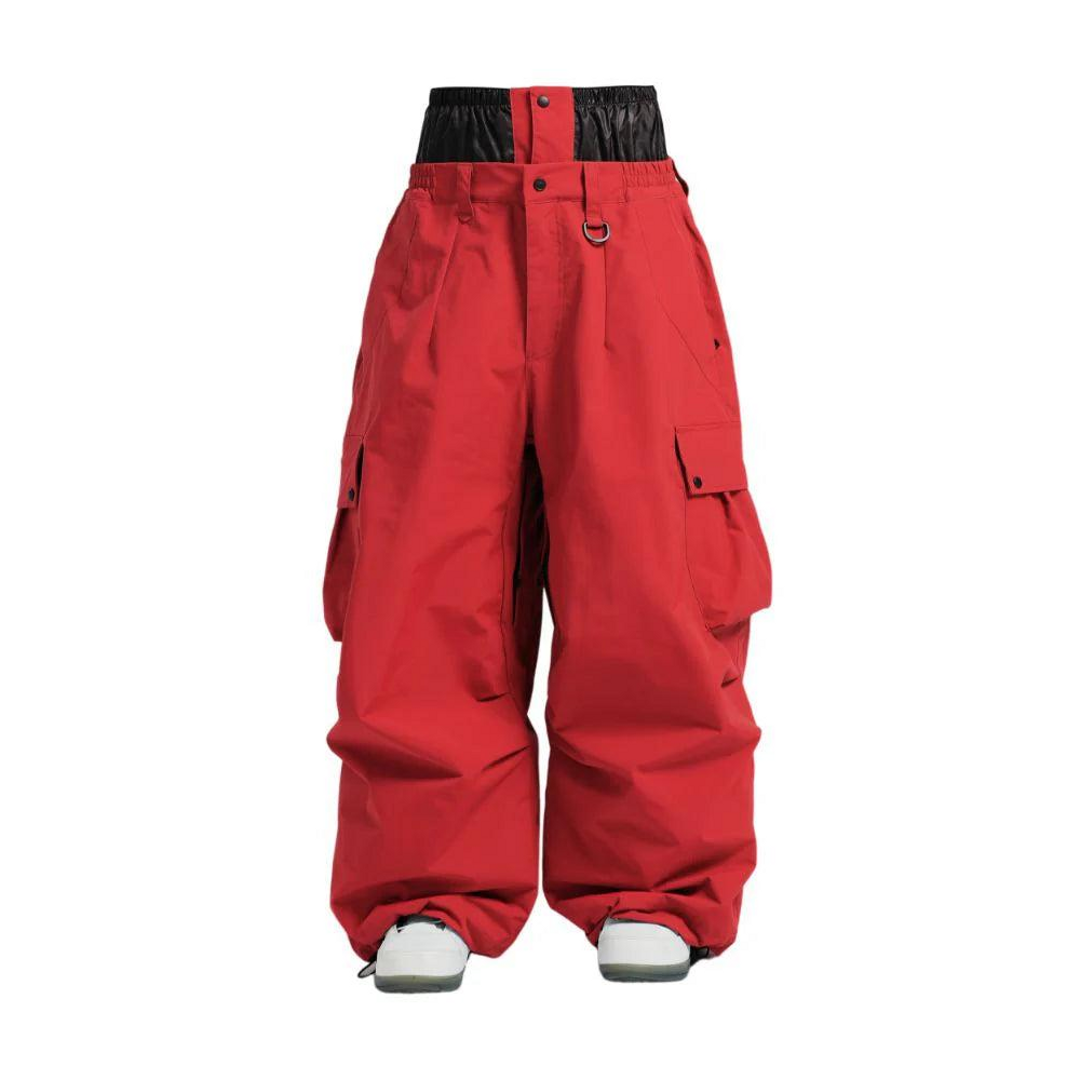 Red snowboard cargo trousers – front view