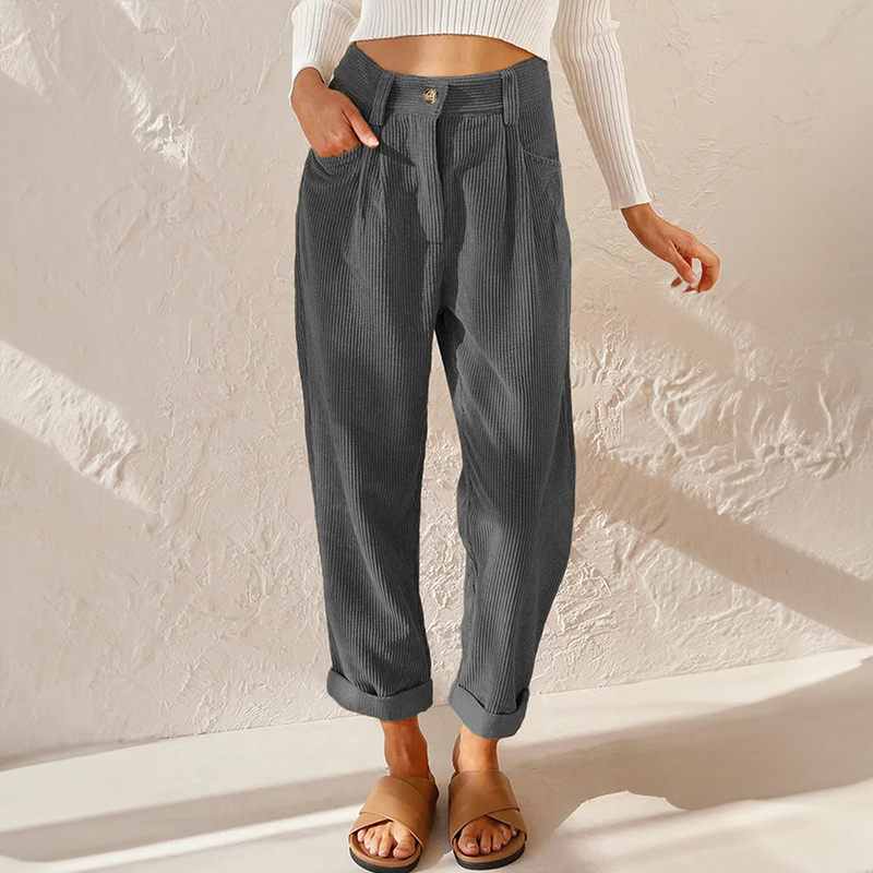 Women's High Waisted Trousers for Autumn Winter Wear