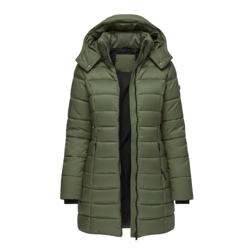 Women's Hooded Long Coat for Winter Days