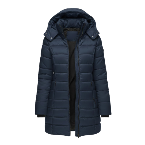 Women's Hooded Long Coat for Winter Days