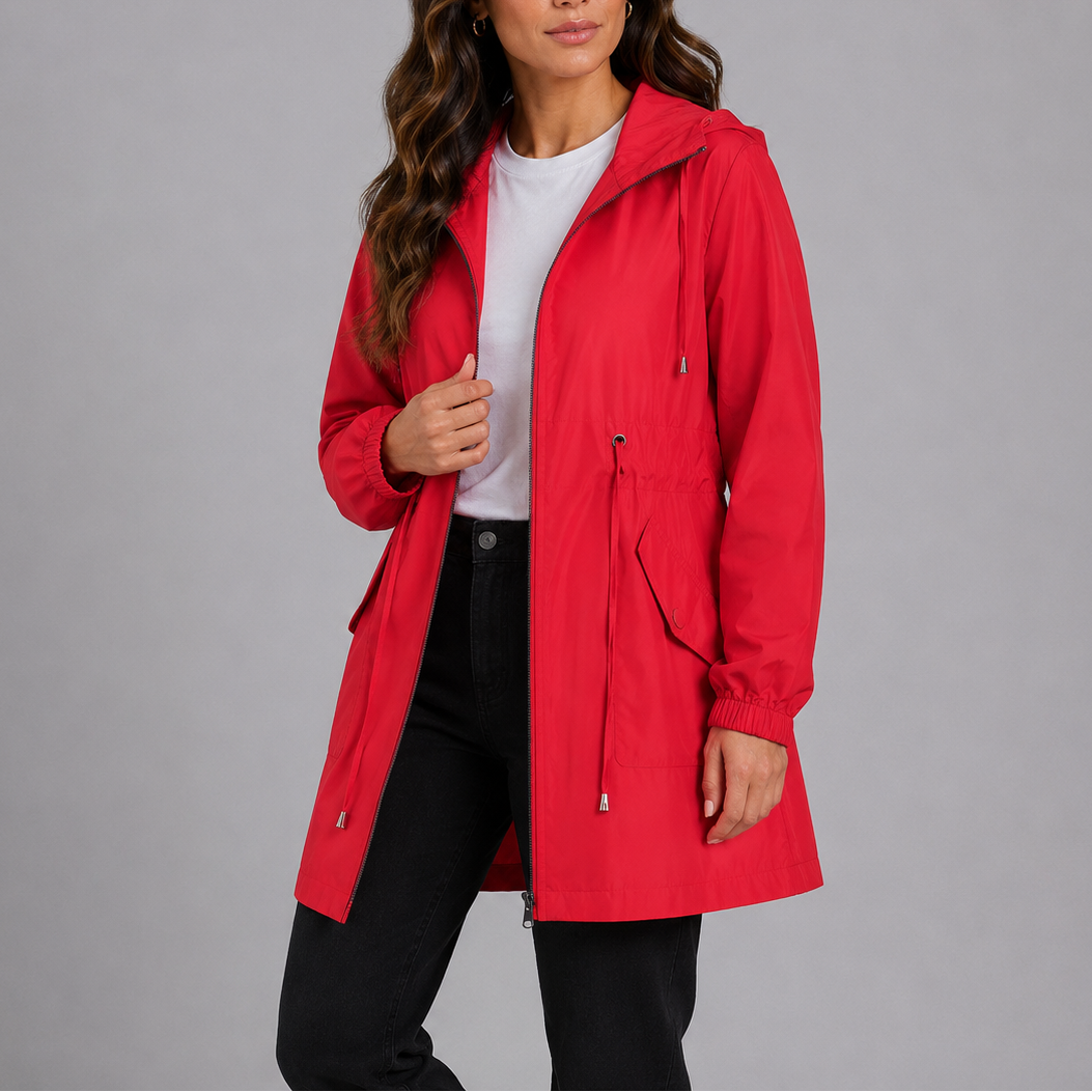 Women's Hooded Longline Utility Jacket for Everyday Wear