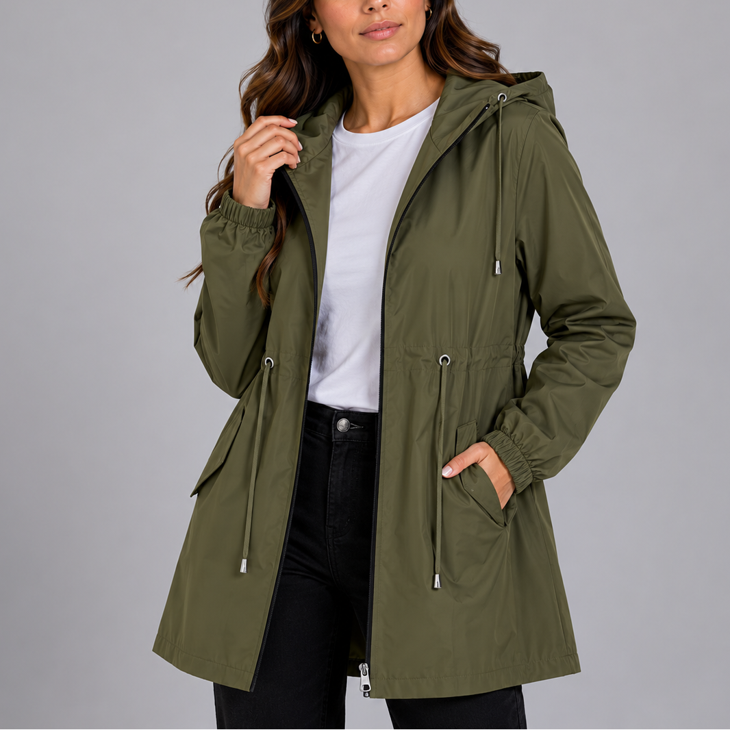 Women's Hooded Longline Utility Jacket for Everyday Wear