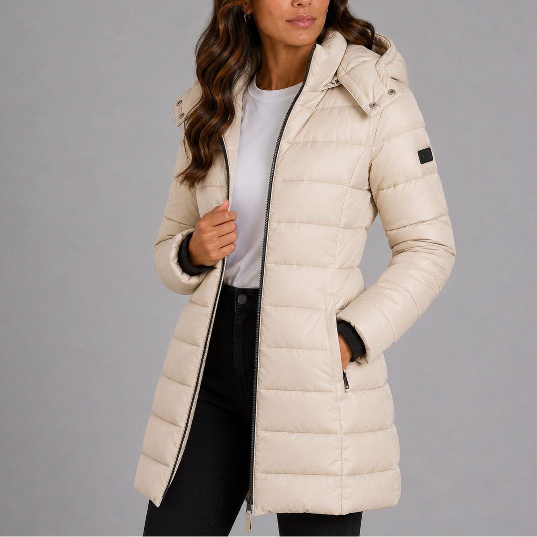 Women's Hooded Puffer Jacket for Cooler Autumn Winter Days