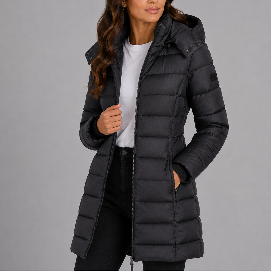 Women's Hooded Puffer Jacket for Cooler Autumn Winter Days