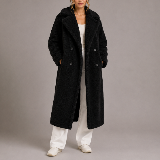 Women's Long Cozy Coat for Autumn Winter Days Ahead