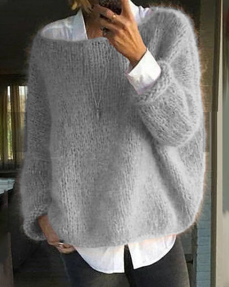 Women's Oversized Knit Sweater for Autumn Winter Wear