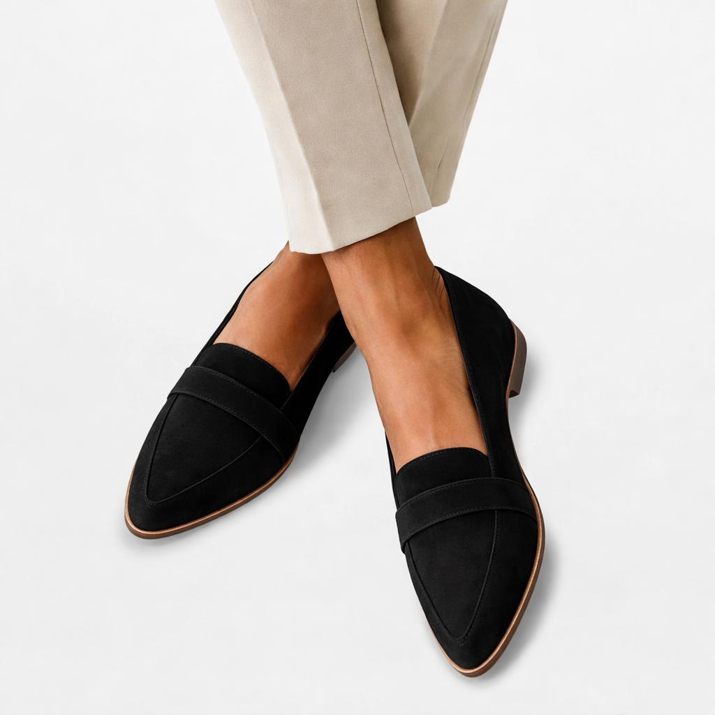 Women's Pointed Loafers with Classic Slip-On Office Style