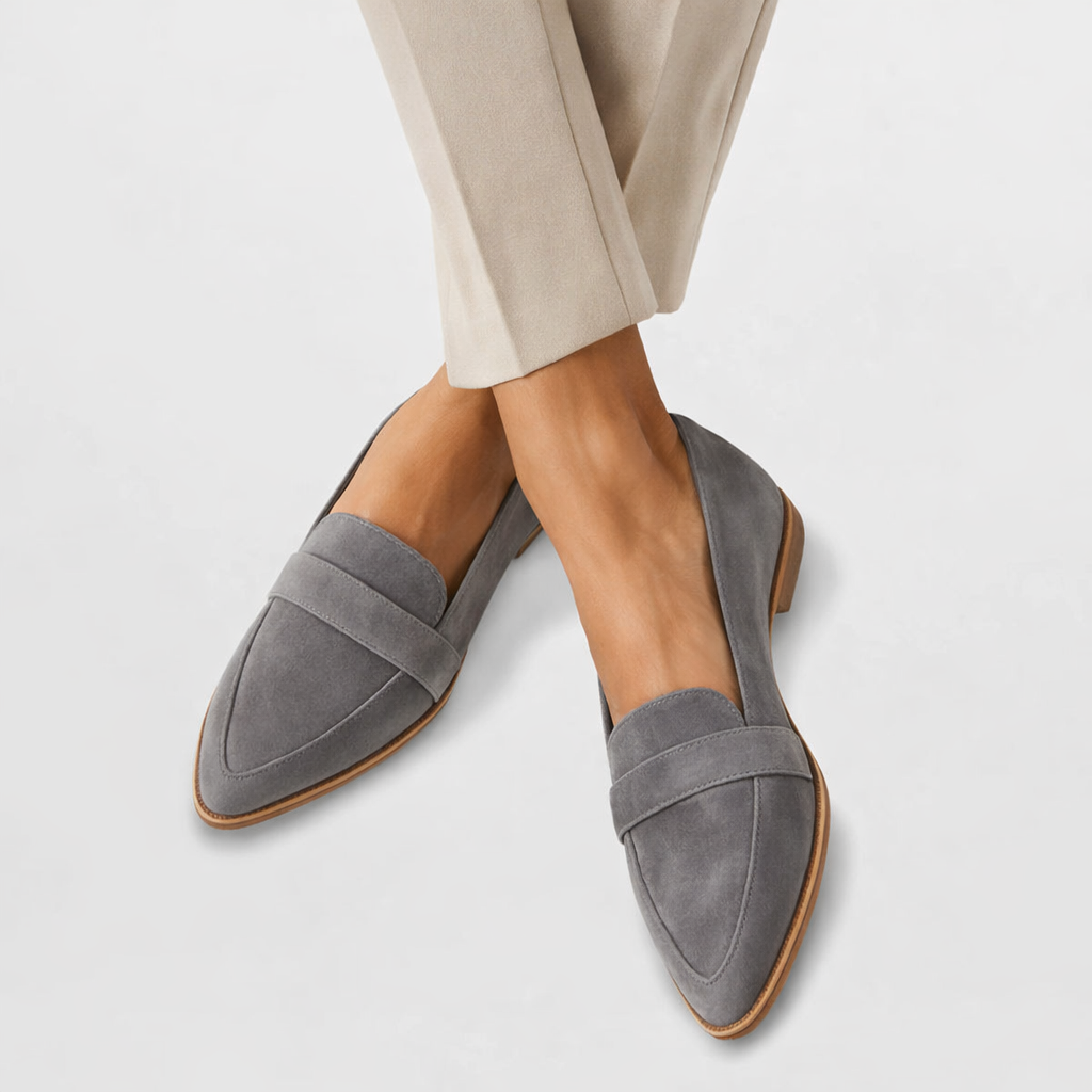 Women's Pointed Loafers with Classic Slip-On Office Style