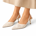 Women's Pointed Slingback Heels for Spring Formal Occasions 