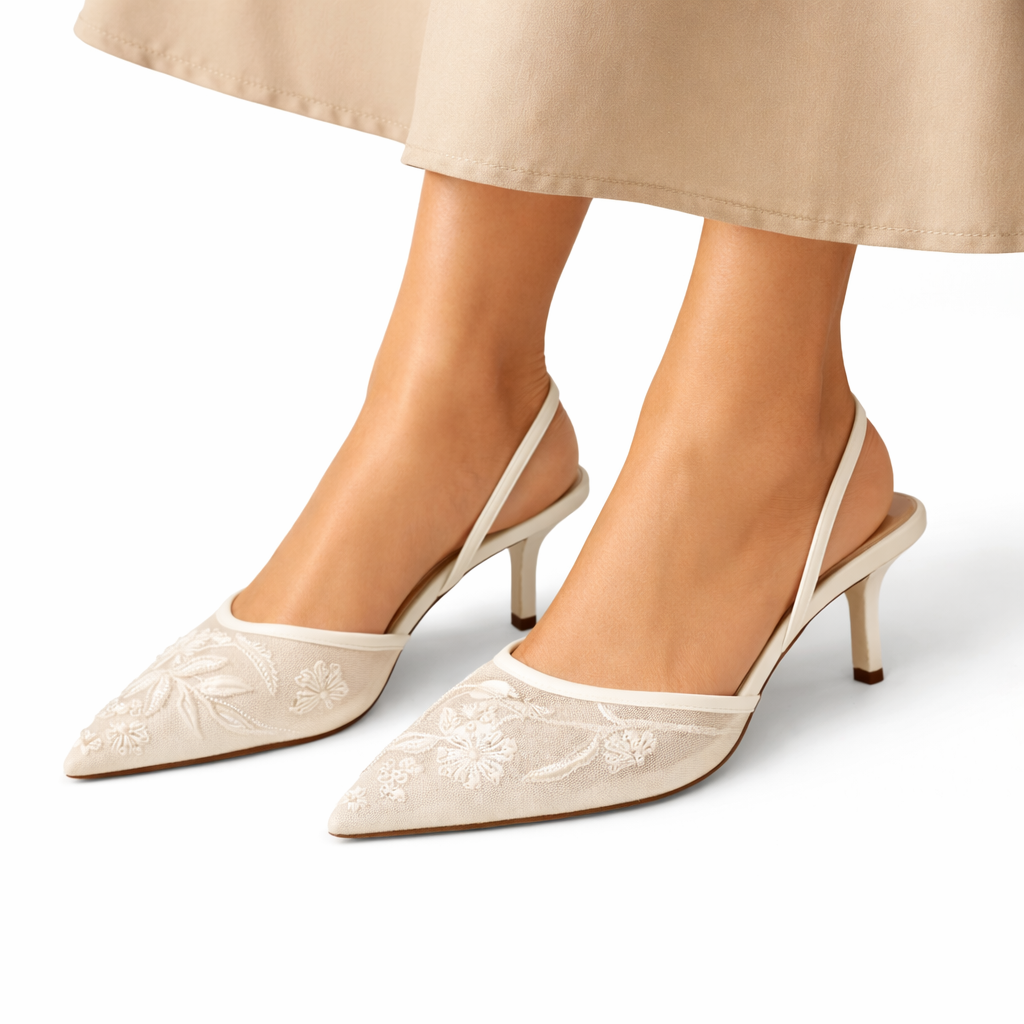 Women's Pointed Slingback Heels for Spring Formal Occasions 