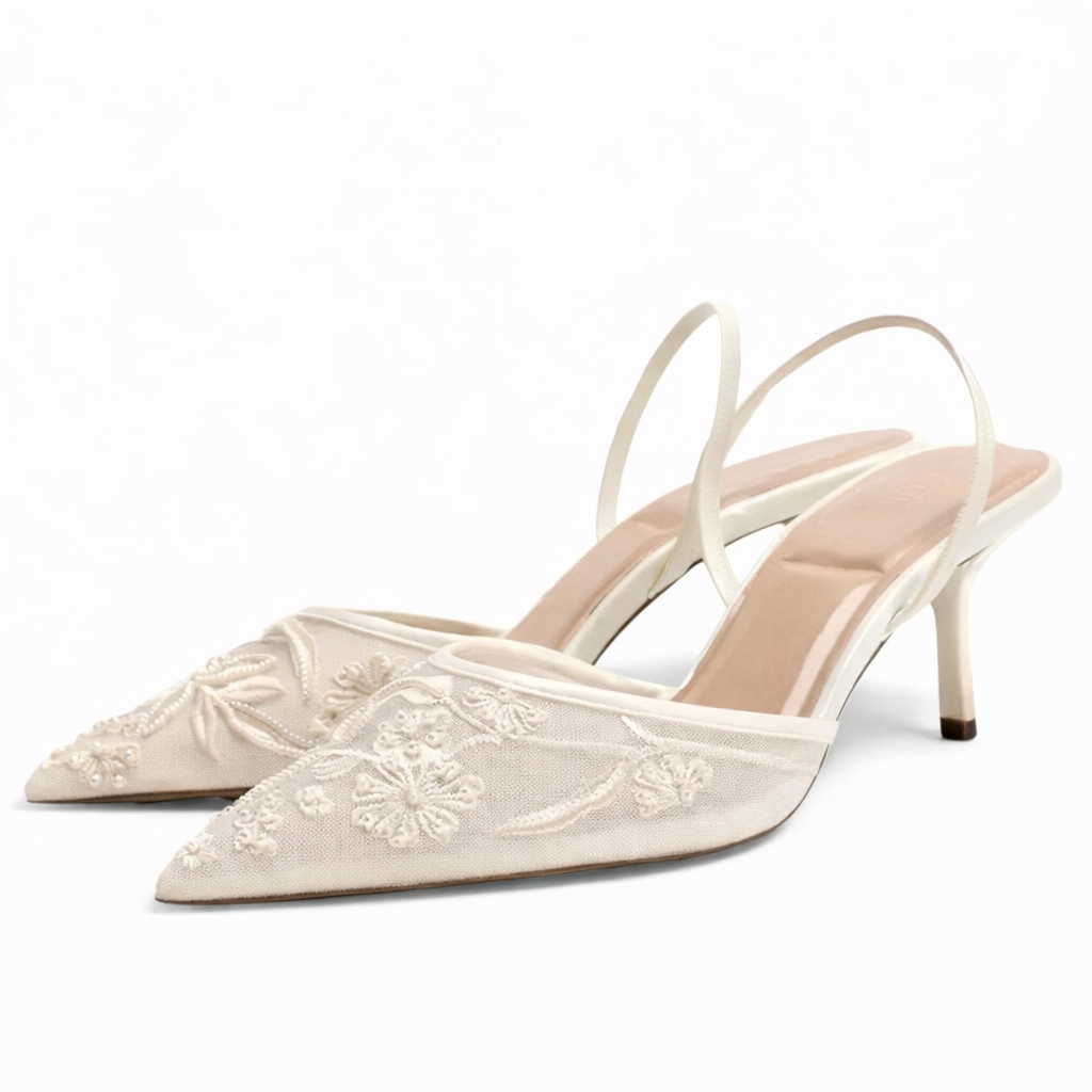 Women's Pointed Slingback Heels for Spring Formal Occasions