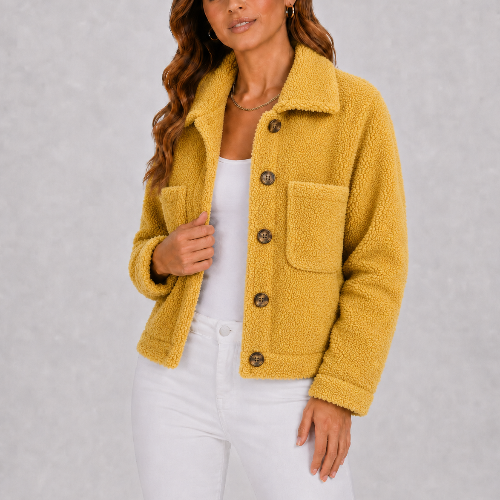 Women's Textured Button Front Casual Jacket Everyday Wear