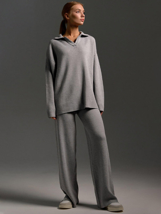 Women's Two Piece Knit Set for Autumn Wear
