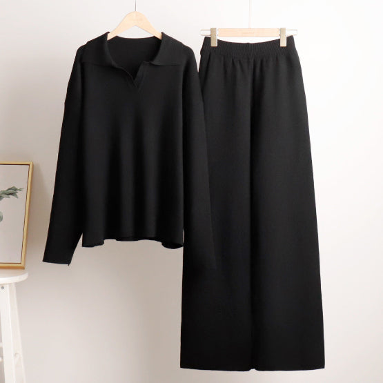 Women's Two Piece Knit Set for Autumn Wear