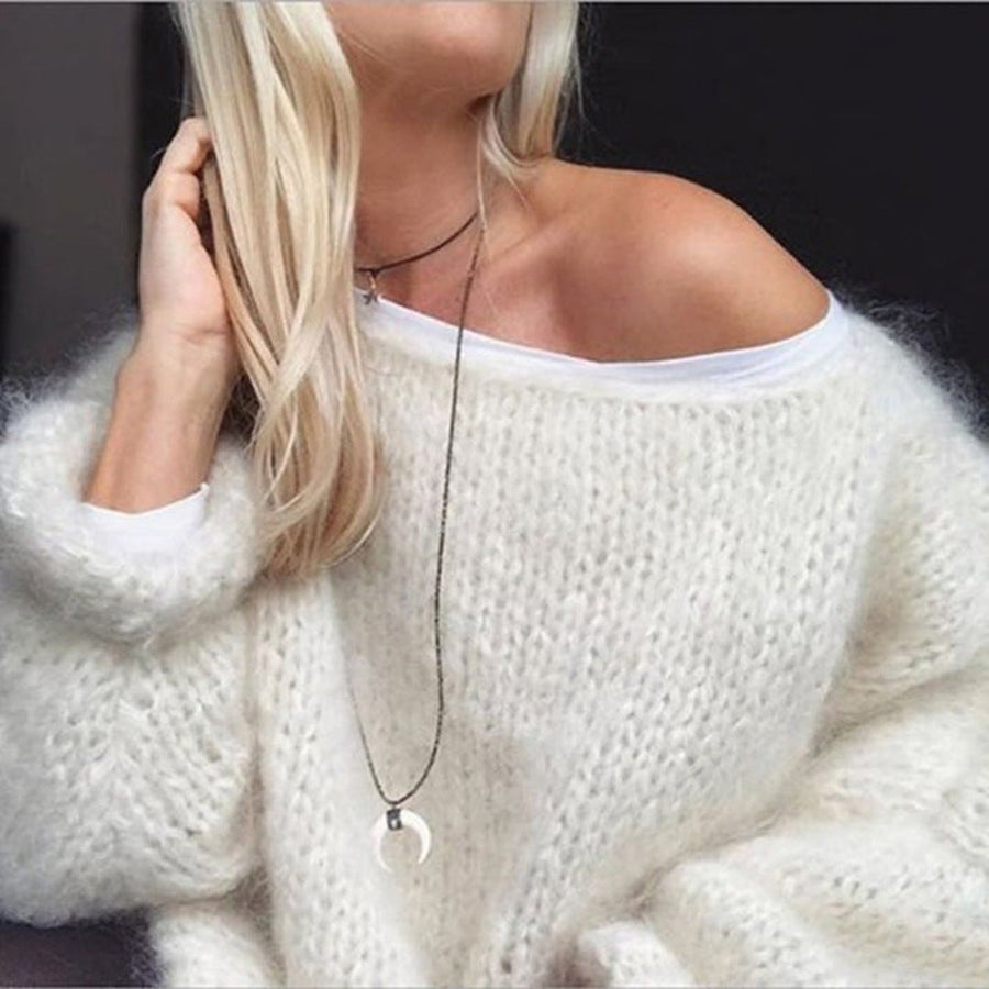 Women's Chunky Knit Off-Shoulder Sweater for Cosy Days