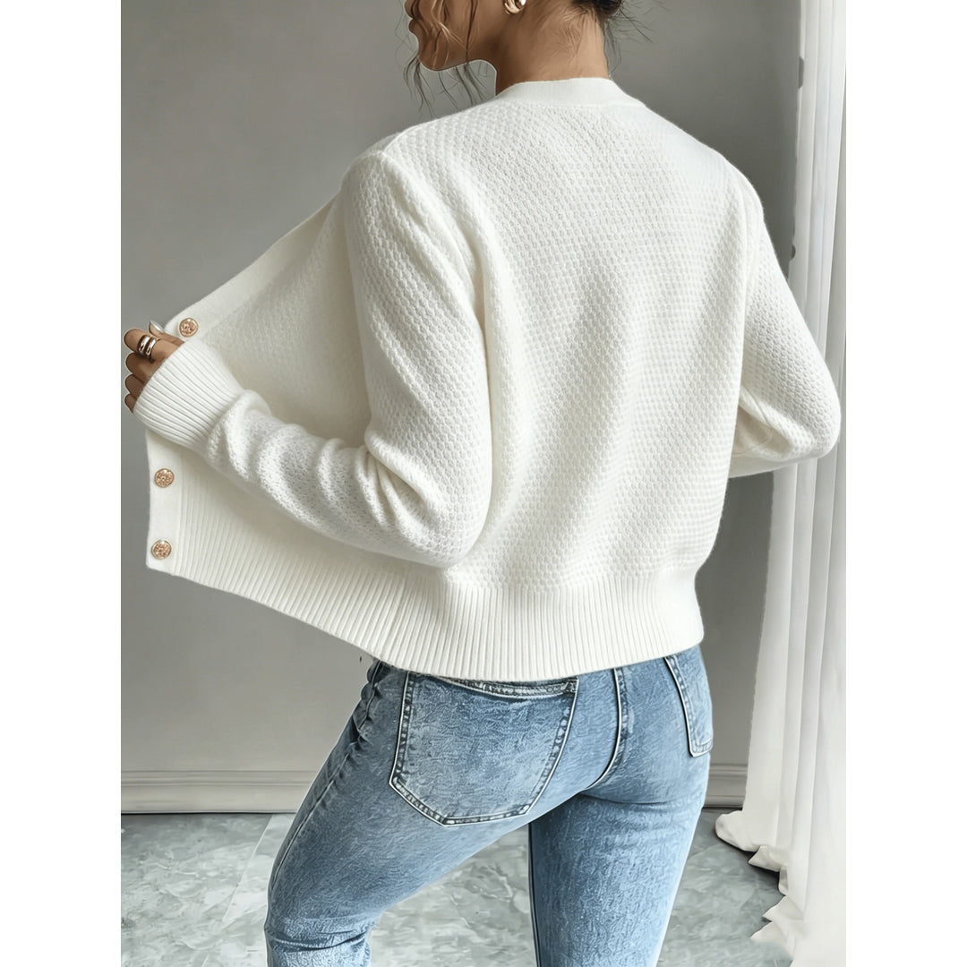 Women's white cardigan – back view