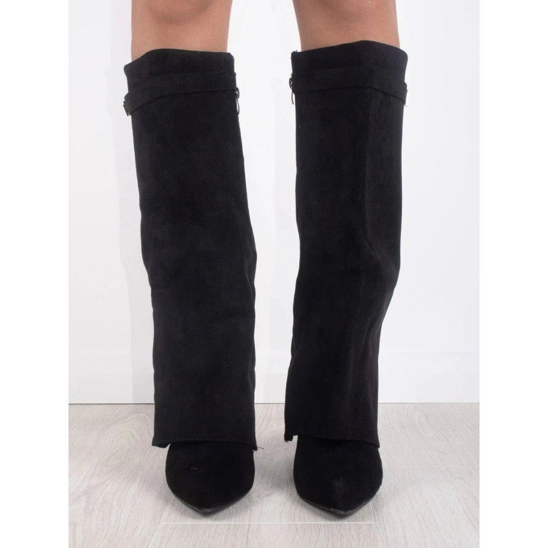 Women's black knee-high boots – front view