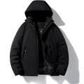 Women's hooded padded ski jacket in black