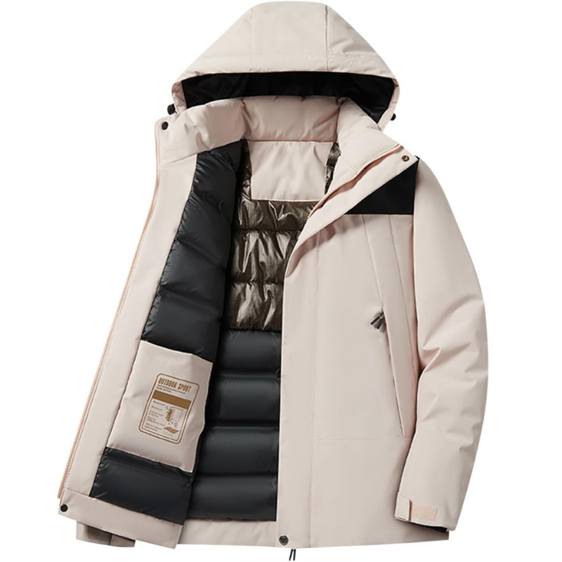 Women's pink padded ski jacket – open front